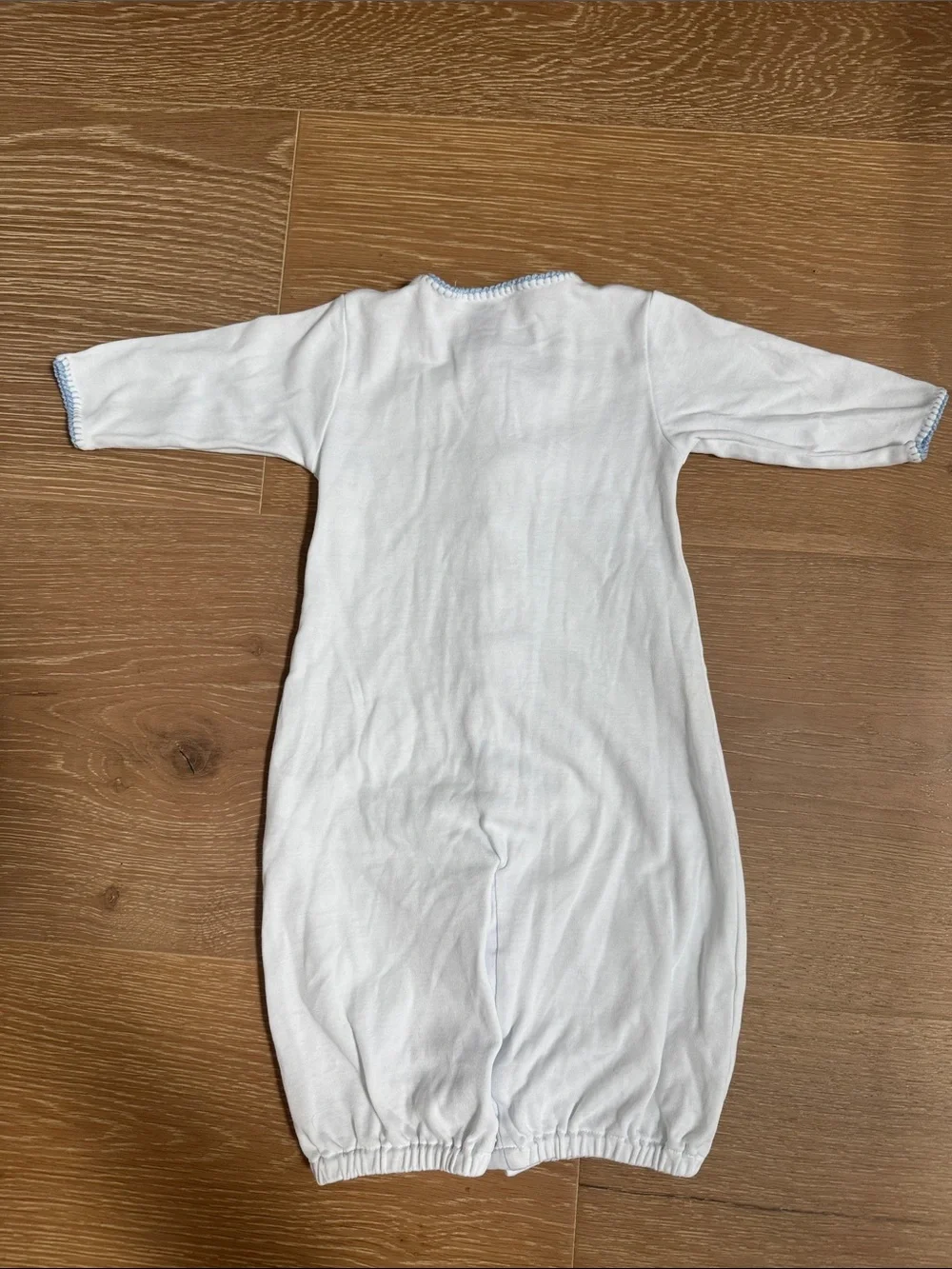 Kissy Kissy 2 in one Baby Sleep Gown with Light Blue Trim Soft Cotton NB